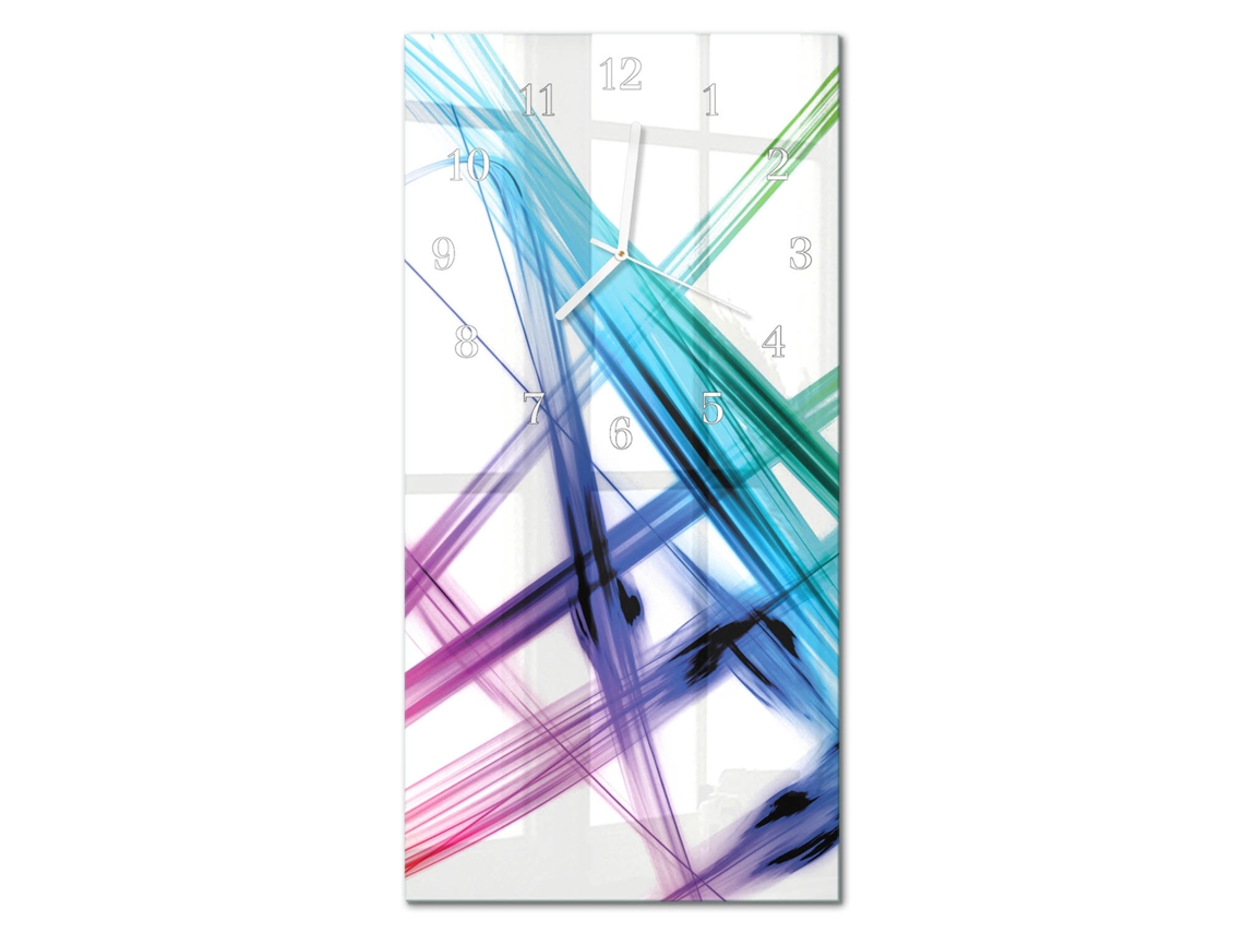 Relógio De Parede De Vidro Multicolor Espelharte (30x60 Cm)