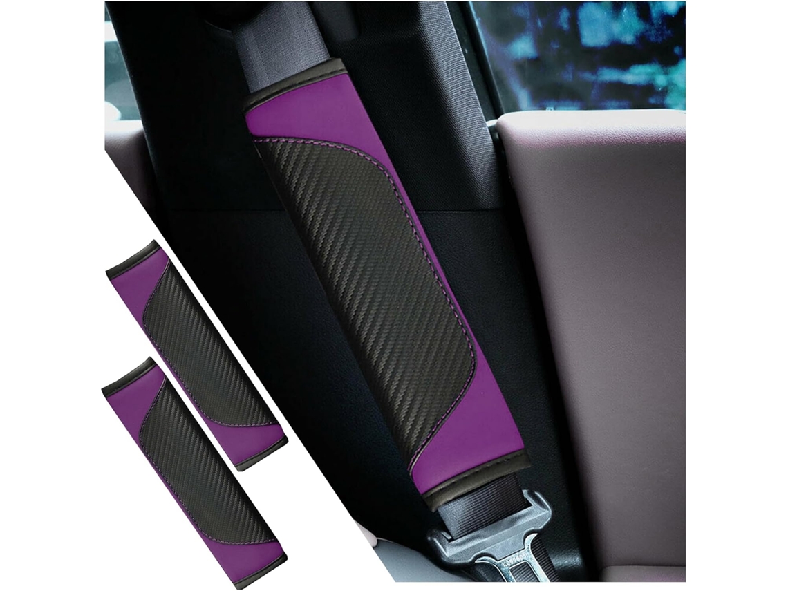 Protetor Acolchoado Para Cinto De Segurança, 2 Unidades, Roxo, Elysve