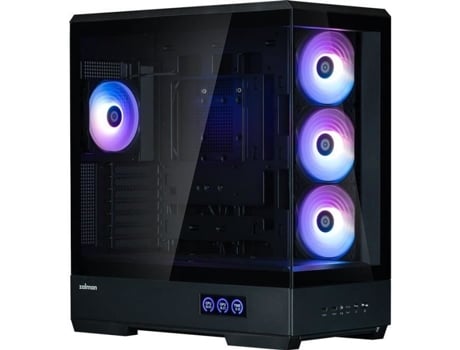 Caixa De Pc Zalman P50 Ds Torre Média Atx Preto Vidro Temperado Usb C E A Rgb