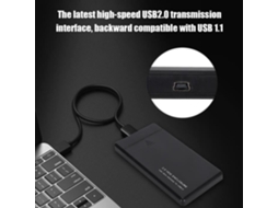 HURRISE Gabinete de Disco Rígido Externo Usb 2.0 de 2 5 Polegadas Gabinete de Hdd Portátil