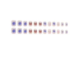 Unhas Postiças Francesinhas 24pcs Com Glue, Unhas Curtas Com Desenhos, Unhas Bailarina Falsas Para Mulheres E Meninas
