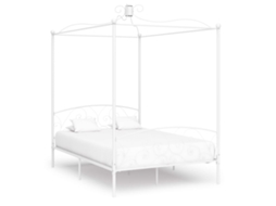 vidaXL Estrutura de cama com dossel 120x200 cm metal branco