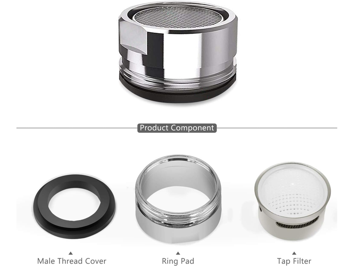 Prata Conjunto De Três Bicos Para Válvulas Cozinha. Aquaforge (diâmetro Externo 24 Mm)