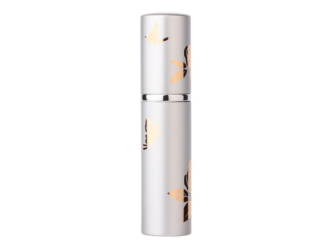 Frasco atomizador de perfume portátil vazio, prateado, 10ml