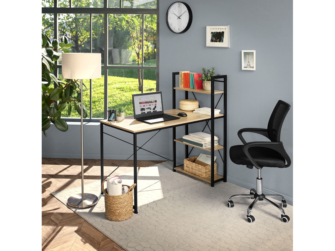 Mesa De Computador Hershey TECTAKE (Madeira Industrial Clara - 122 x 61 x 120 cm)