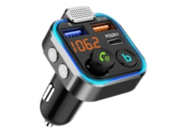 Transmissor Fm Bluetooth Veicular, Usb-c, Carga Rápida, 18w