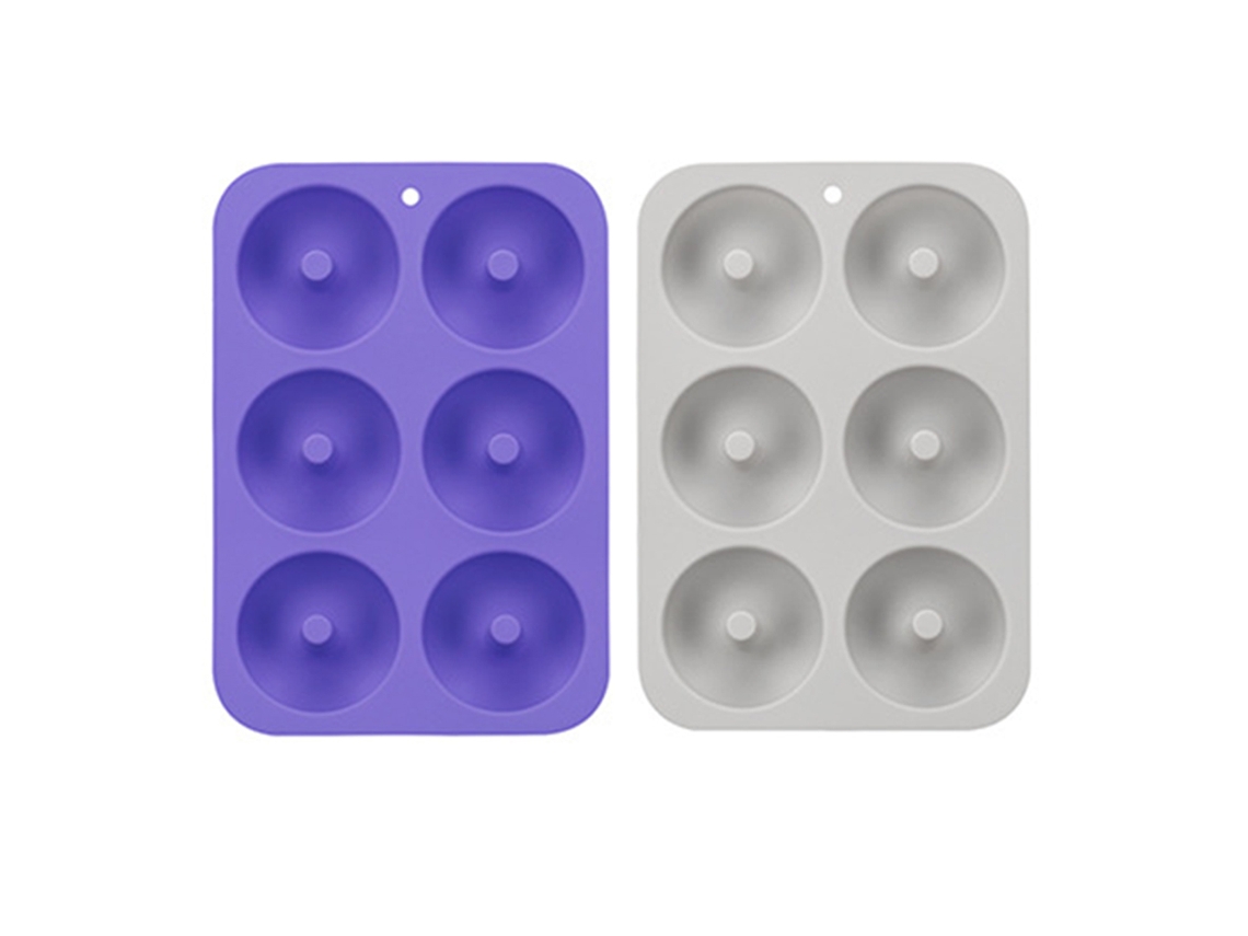 Ferramenta 2Pcs Moldes de Rosquinha Silicone Molde Roxo + Cinza Conjunto Panela Antiaderen UISAVE