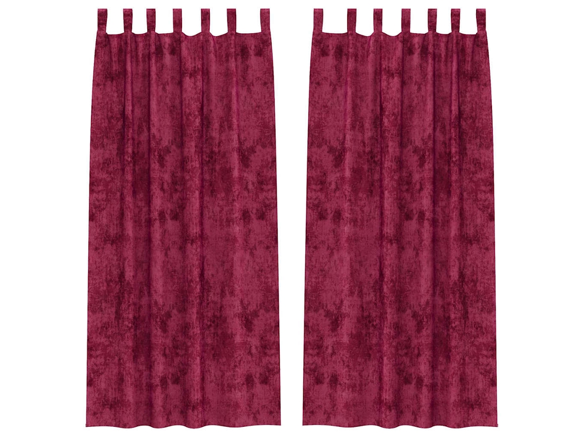 Maison Exclusive - Cortinas De Veludo 2 Unid. Vermelho Tinto 260 X 140 Cm Veludo