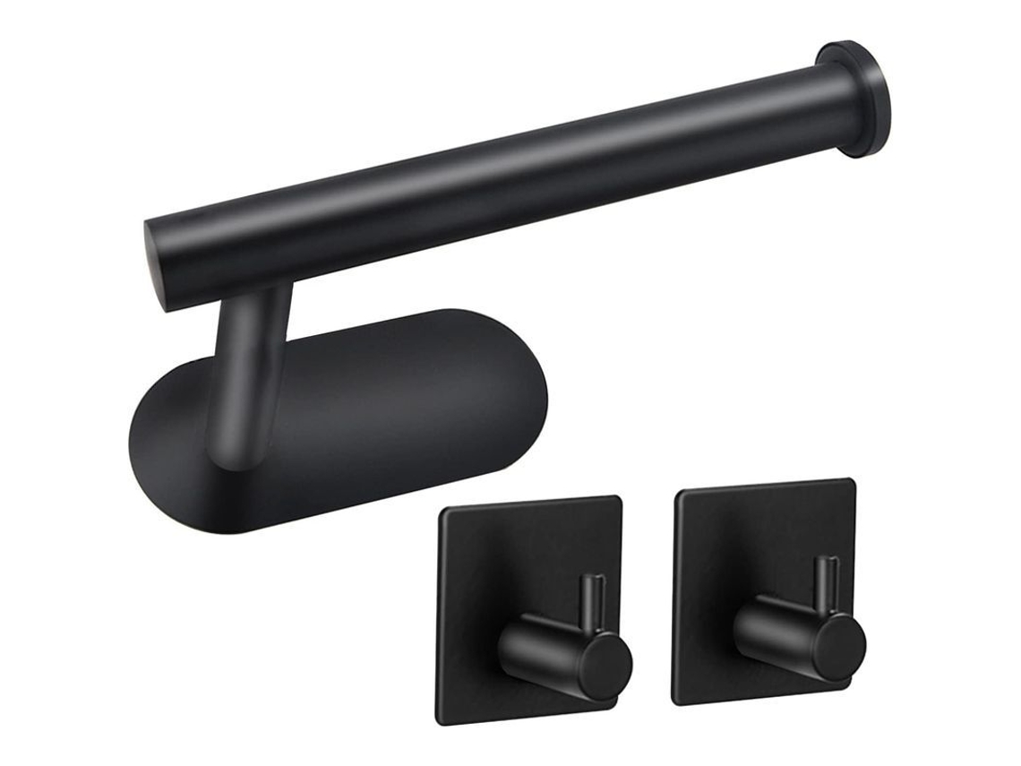 2026 set de 3 Barras de Toallas de Acero Inoxidable Sin Taladrar Ideal para Baño, Cocina Negro Negro