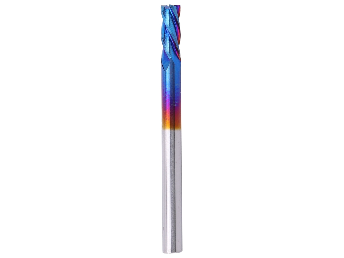 Fresa De Fresamento 4 Ranhuras Aço De Tungstênio Revestimento Nanoblue Cnc (3.175x3.175x8)