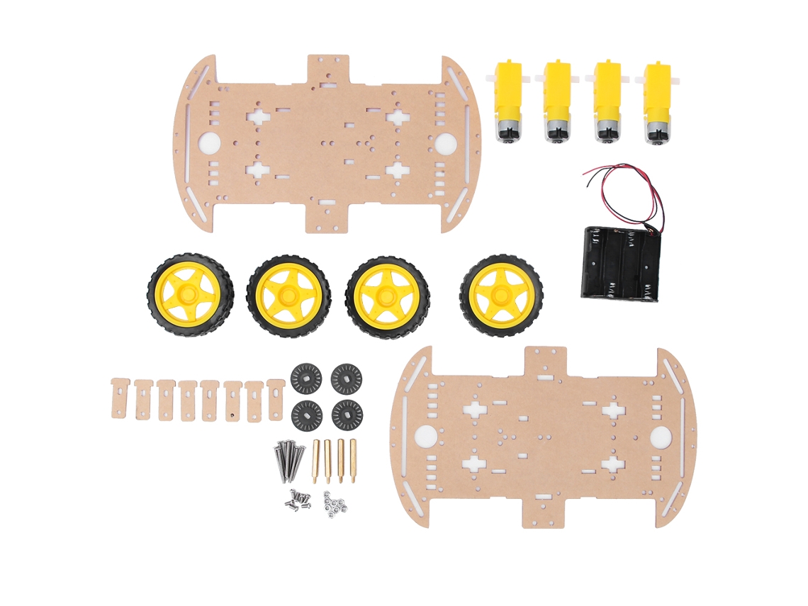 Hkj kit Diy de Chasis de Carro Robô Inteligente com Rodas 4wd para Modelos e Brinquedos de Controle Remoto