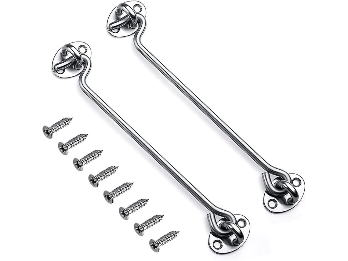 Fechadura De Ganho E Olhal De 10 Polegadas, Cinza, Para Porta De Pátio, Branco, Pacote Com 2, Aço Inoxidável, 250mm