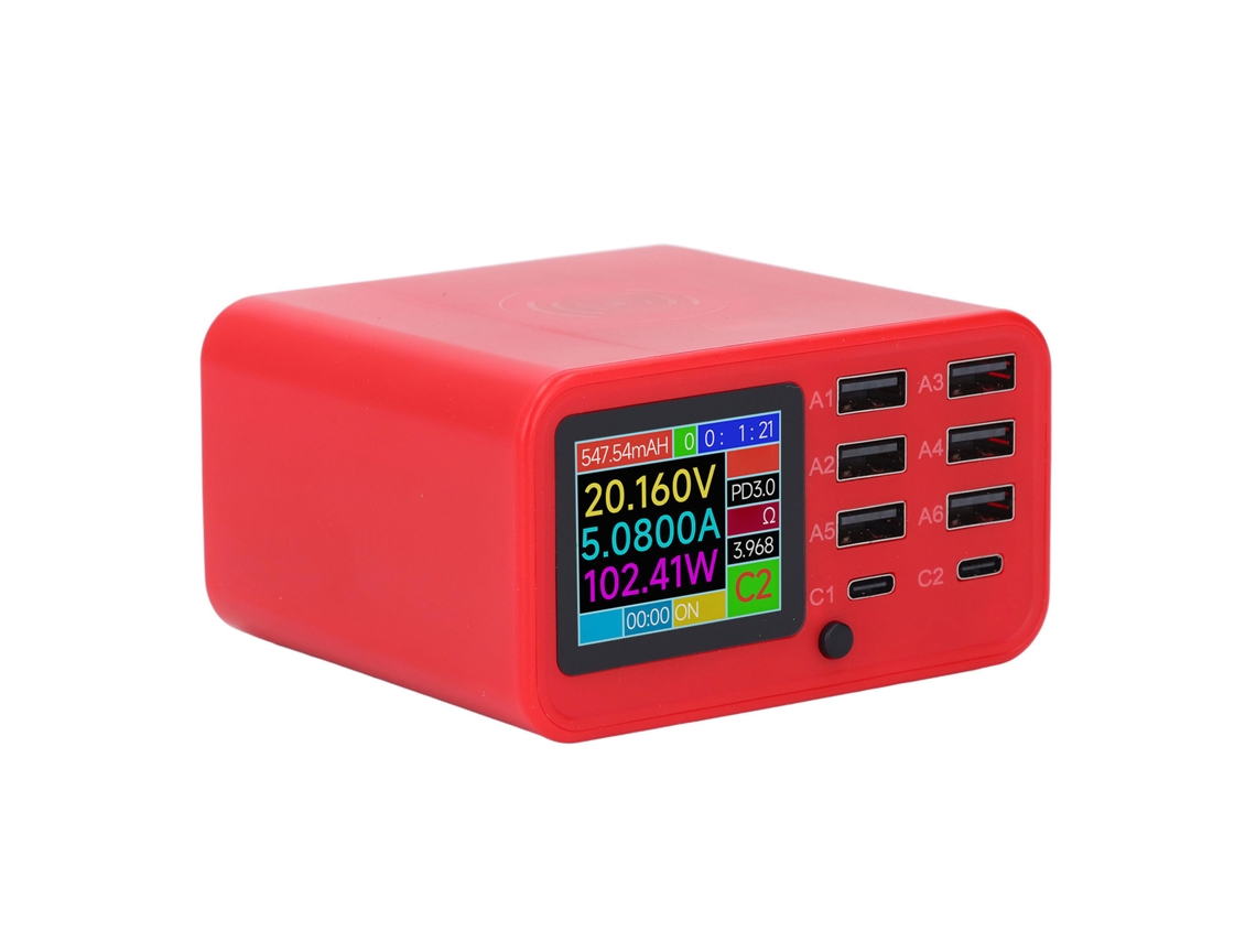 Laxiscreed Estação De Carregamento Usb Com 8 Portas, Até 20v E 100w Para Diversos Dispositivos
