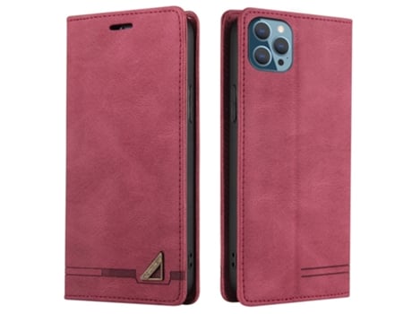 Capa Bloqueio Rfid Para Iphone 15 Pro Gq.utrobe Pele Sintética Vermelho