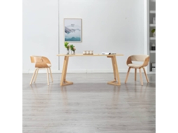 Vidaxl Cadeira De Jantar Madeira Curvada E Couro Artificial Cor Creme