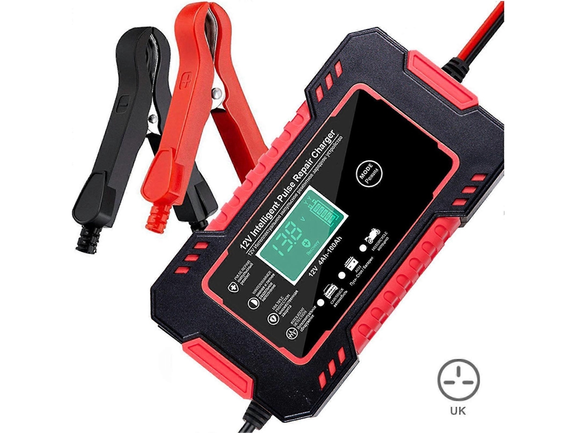 Lurelia Carregador De Bateria Ac110-220v 50-60hz Dc13,8-15,5v Dc6a 12v Para Carro E Moto Com Visor Lcd