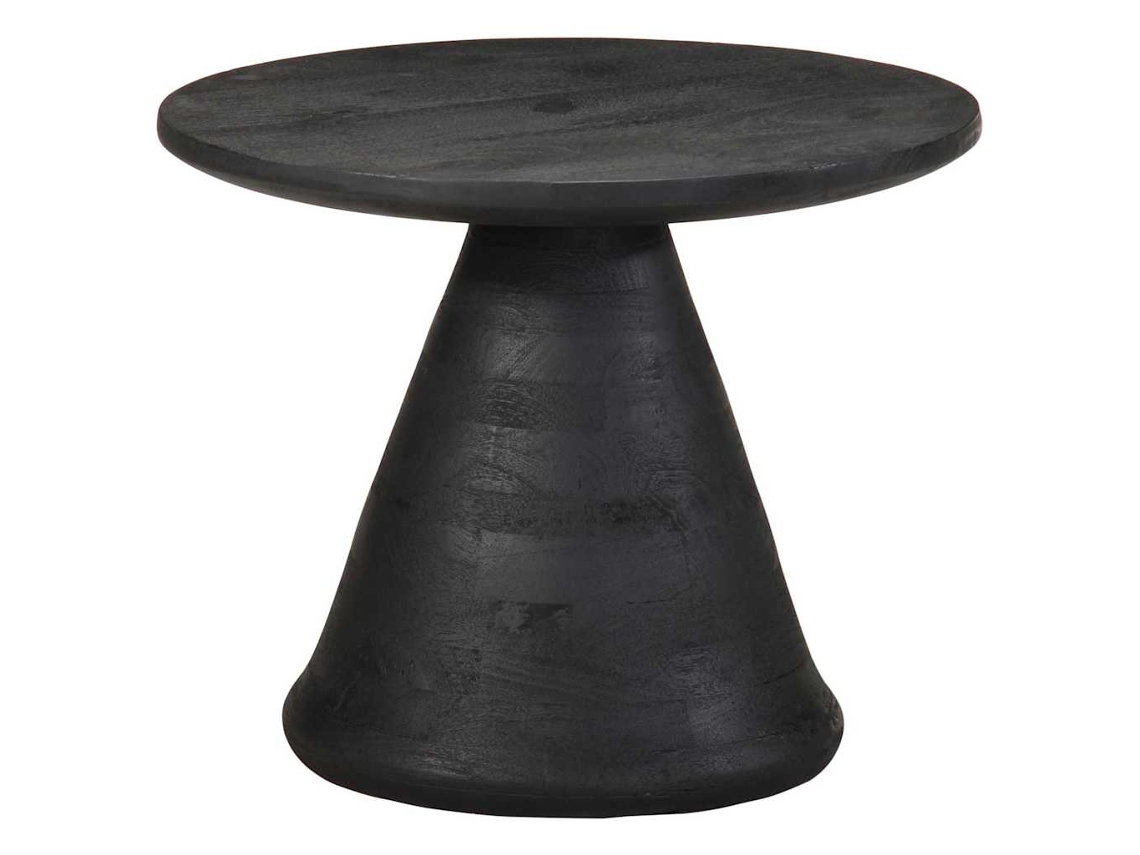 Mesa de apoio VIDAXL Preto Madeira de mangueira (Ø50x40 cm)