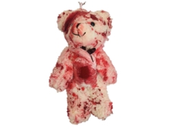 Pingente Chaveiro Urso Sangrento Halloween Boneca Algodão Decorativo 13cm | S/MARCA