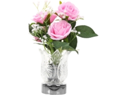 Luminária noturna de vidro LED rosa Soimiss para decoração de quarto.