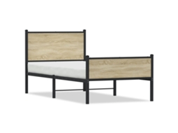 Bed Frame, Bed Frames Vidaxl Marrom Aço (90 X 200 Cm)
