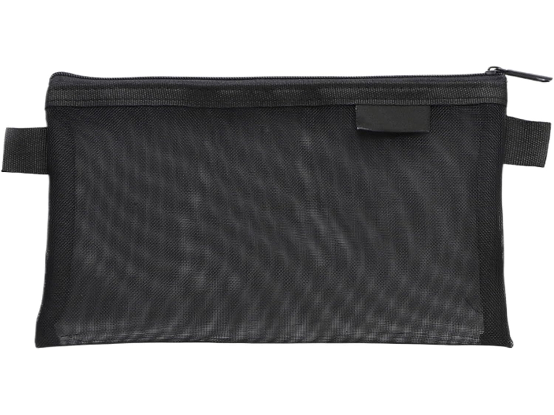 Bolsa organizadora, estojo com zíper de grande capacidade de 20,5 x 12 cm, porta-objetos de papelaria em tela de malha.