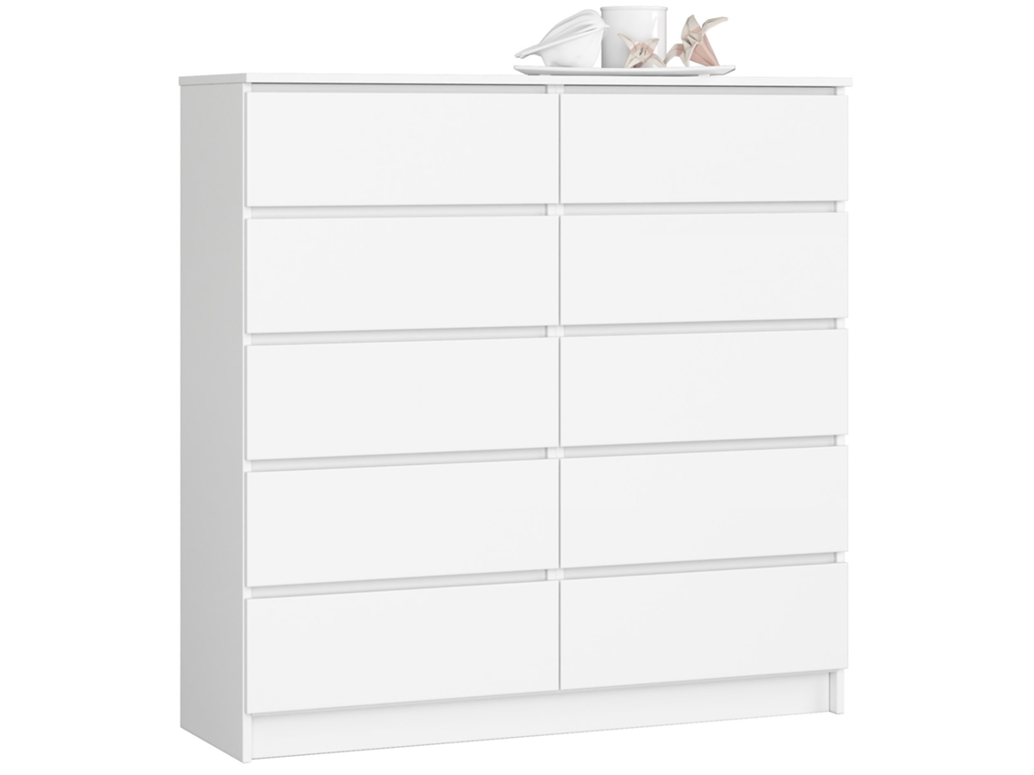 Cómoda: 10 Gavetas, Branco, 120 X 121 X 40cm
