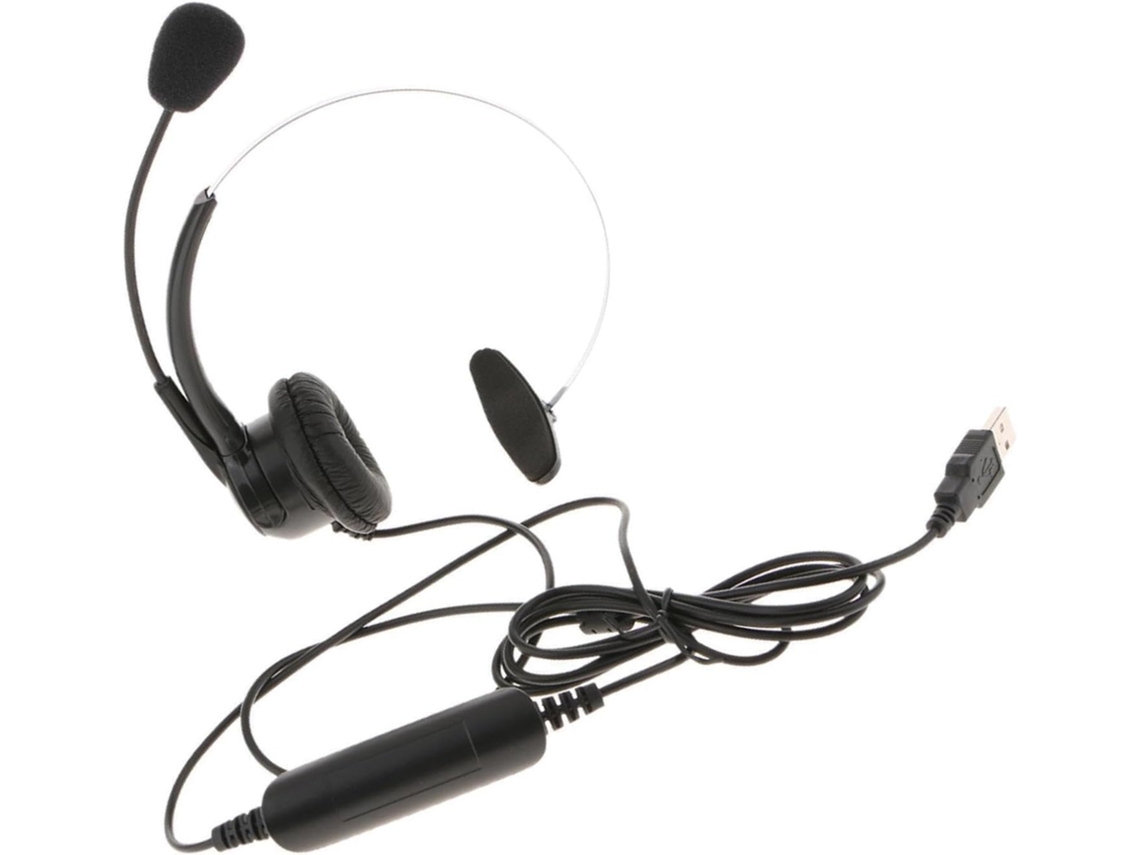Fone De Ouvido Ergonômico Mono Com Plugue Usb E Microfone Para Computador
