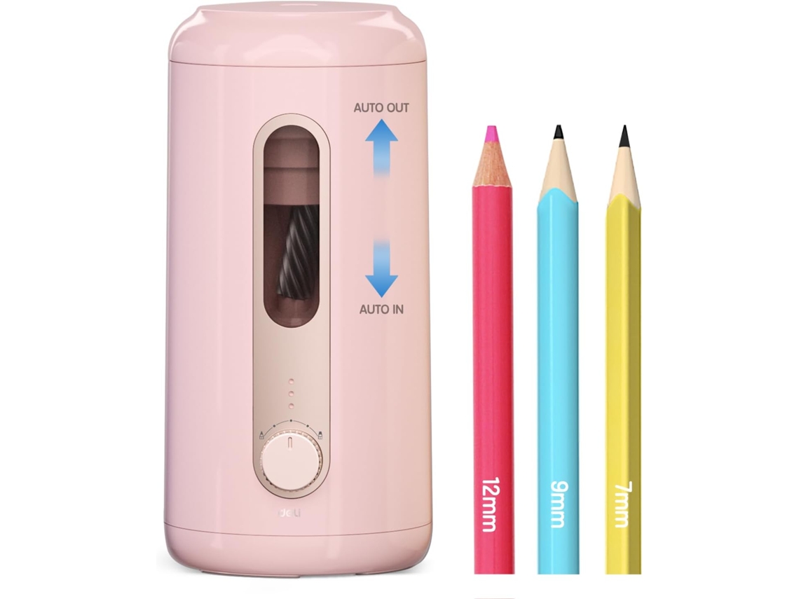Apontador elétrico, totalmente automático, entrada/saída automática, sem fio, recarregável, para lápis de 6,9-12 mm, H Slowmoose