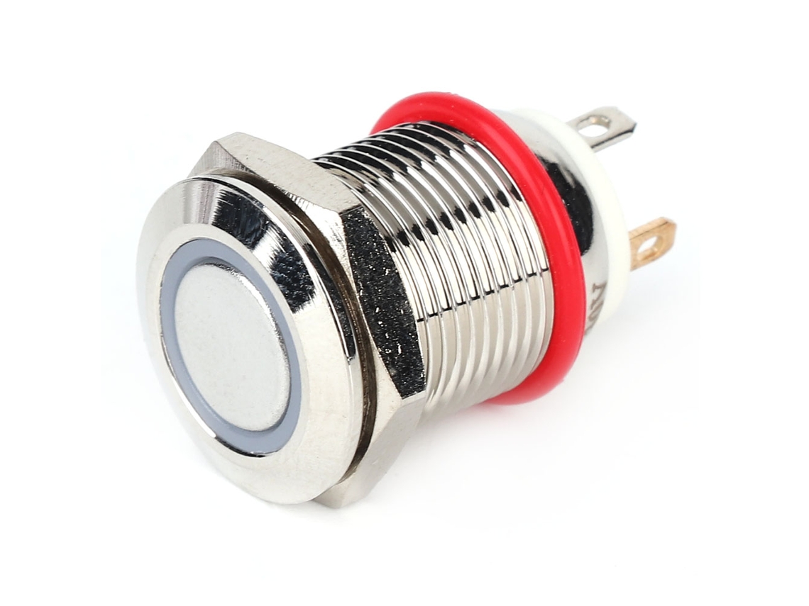 Interruptor De Botão Com Led 12mm 4 Pinos Auto-reset Ip65
