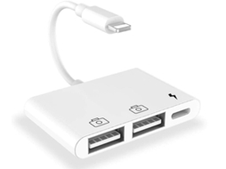 Adaptador De Câmera Usb 3 Iluminação Para Usb Otg, Porta De Carregamento, Compatível Iphone/ipad, Leitor De Cartão, Sem Aplicativo Branco Bestvite