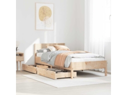 Vidaxl Cama Sem Colchão 75x190 Cm Madeira De Pinho Maciça