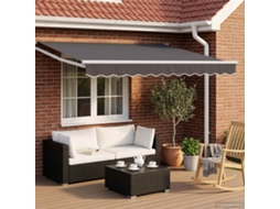 Vidaxl Toldo Retrátil Elétrico Antracite E Branco 3,5 X 2,5 M