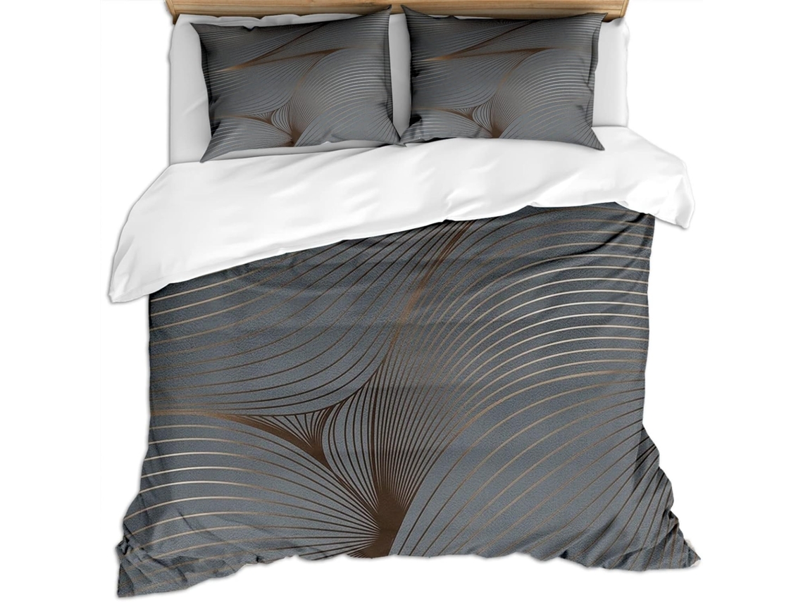 Capa de Edredom com 2 Fronhas 65x65cm em Microfibra Fronha 240x260cm,