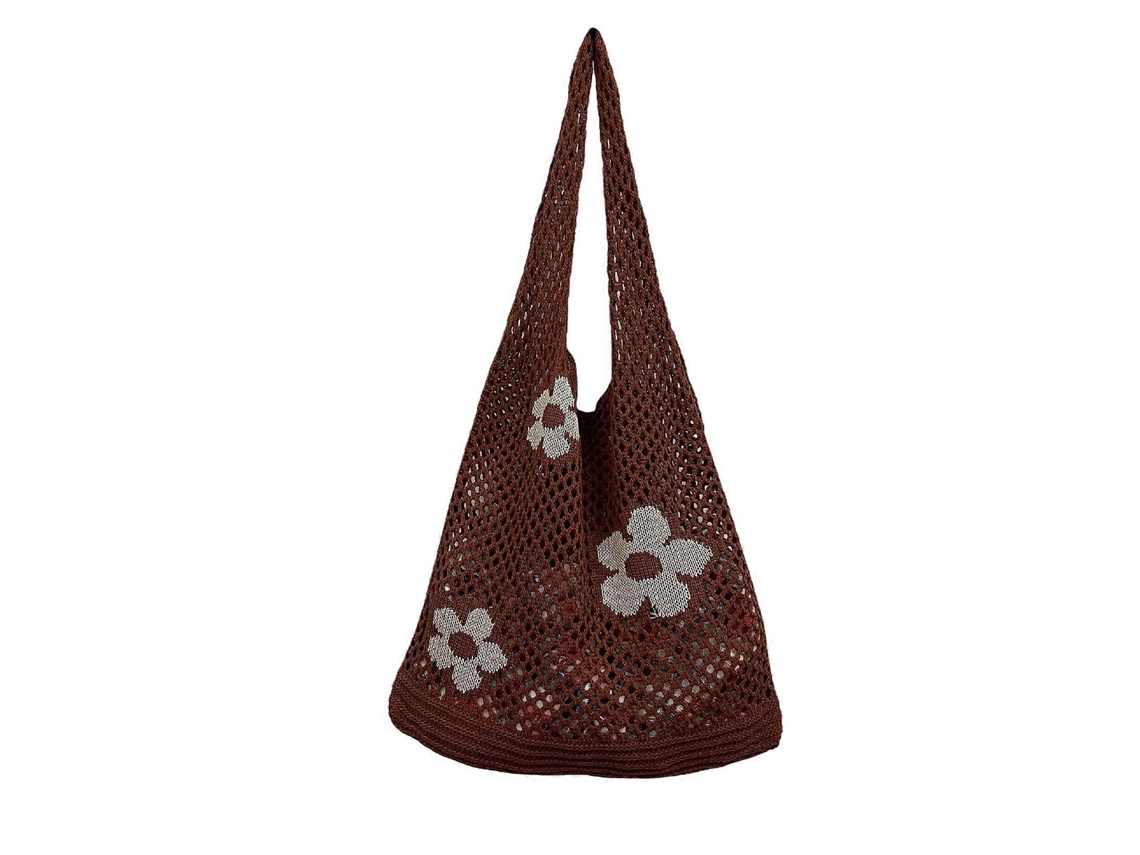 Bolsa De Viagem Vintage Hengrongshen Vazada Flores Capacidade Dia Malha
