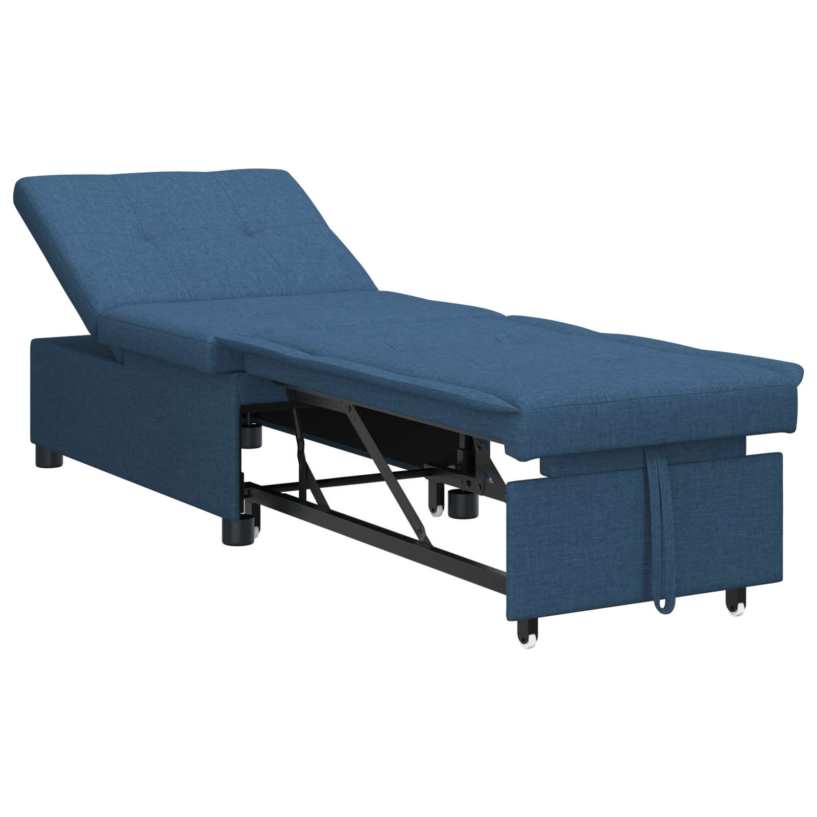 Conjunto 1 Sofá Cama Moderno Vidaxl Azul Tecido (194 X 50 X 82 Cm)