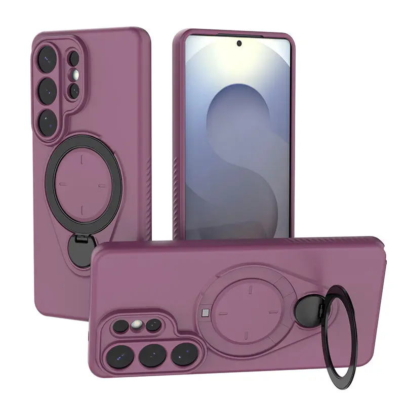 (borgonha, Galaxy S26 Ultra) Capa De Celular Macia Em Tpu Com Carregamento Magnético, Resistente A Impactos E Com Suporte De Anel De Metal.
