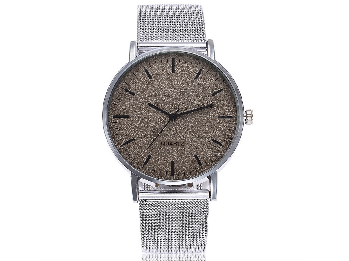Reloj De Pulsera Unisex Vansvar Ultra Delgado Con Correa De Malla De Aleación Cuarzo (café Oscuro)