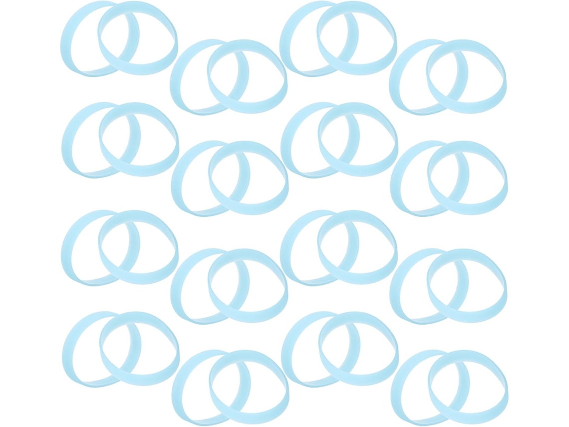 Pulseiras Esportivas De Silicone Luminosas Azul Claro, Pacote Com 40 Unidades, Elásticas, Resistentes À Água E Ao Suor