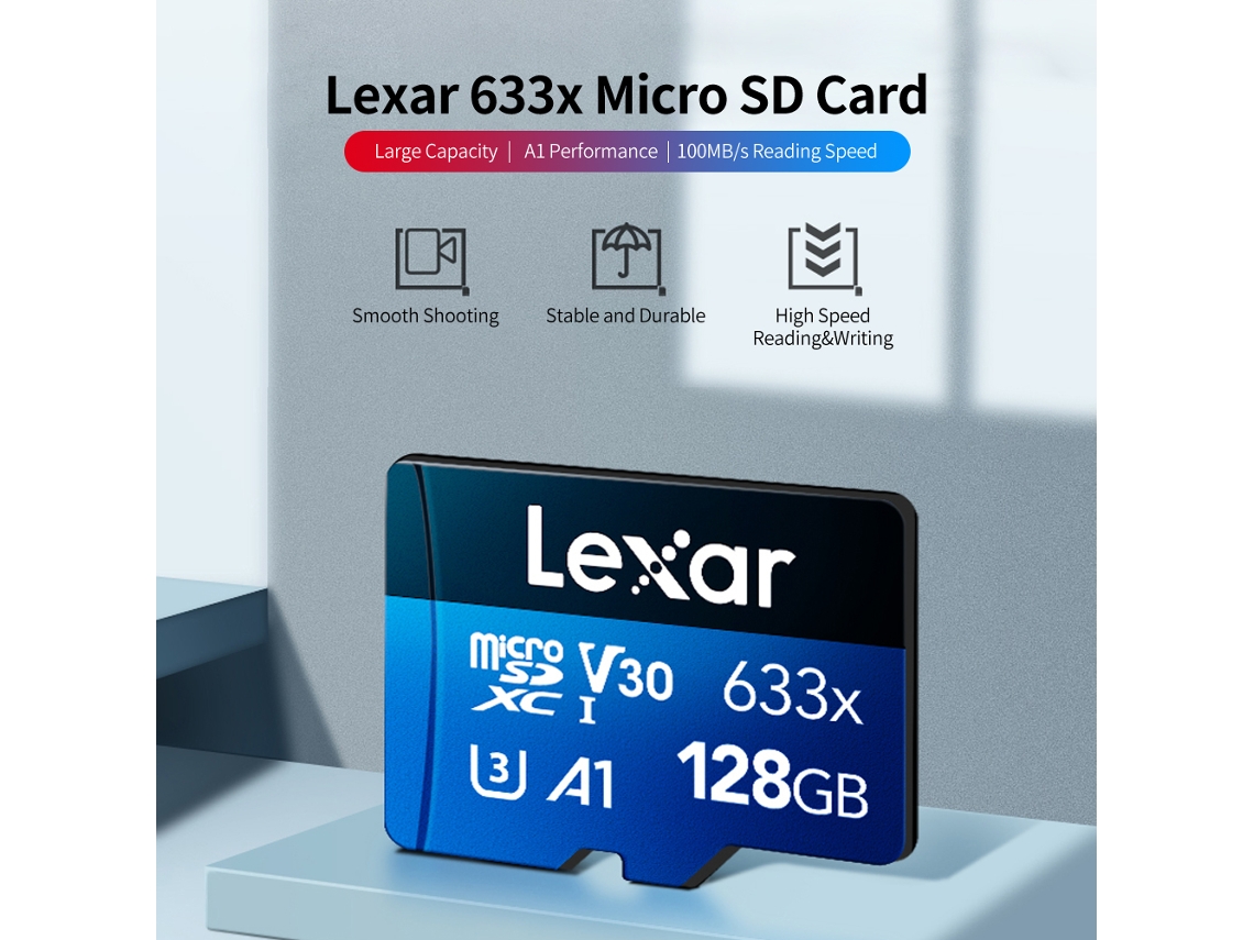 Cartão Micro Sd Lexar 633x 32gb Class10 U1 A1 V10 100mb/s Para Celular Câmera Dashcam