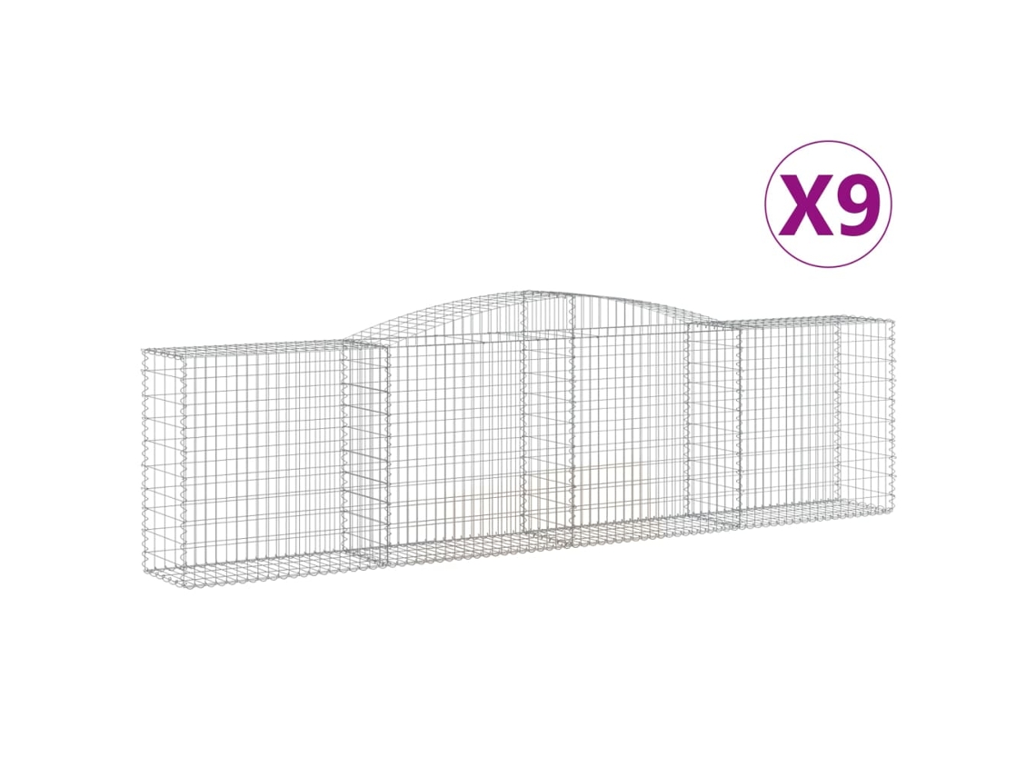Gabion Basket, Gabion Baskets Vidaxl Prateado Ferro (400 X 50 X 100/120 Cm)