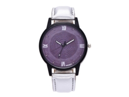 Reloj De Cuarzo Unisex Con Correa De Cuero Pu, Dial Numérico, Casual (plata)