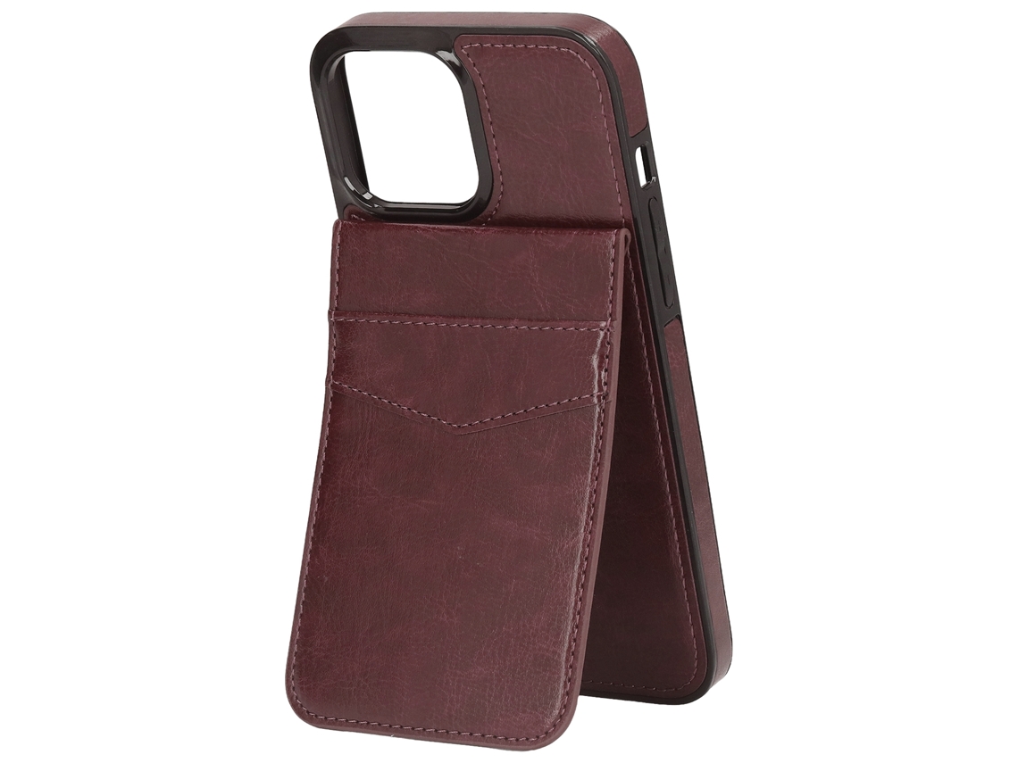 Capa Carteira Multifuncional com Fecho Magnético e Suporte para Iphone 13 Pro Marrom com S/MARCA