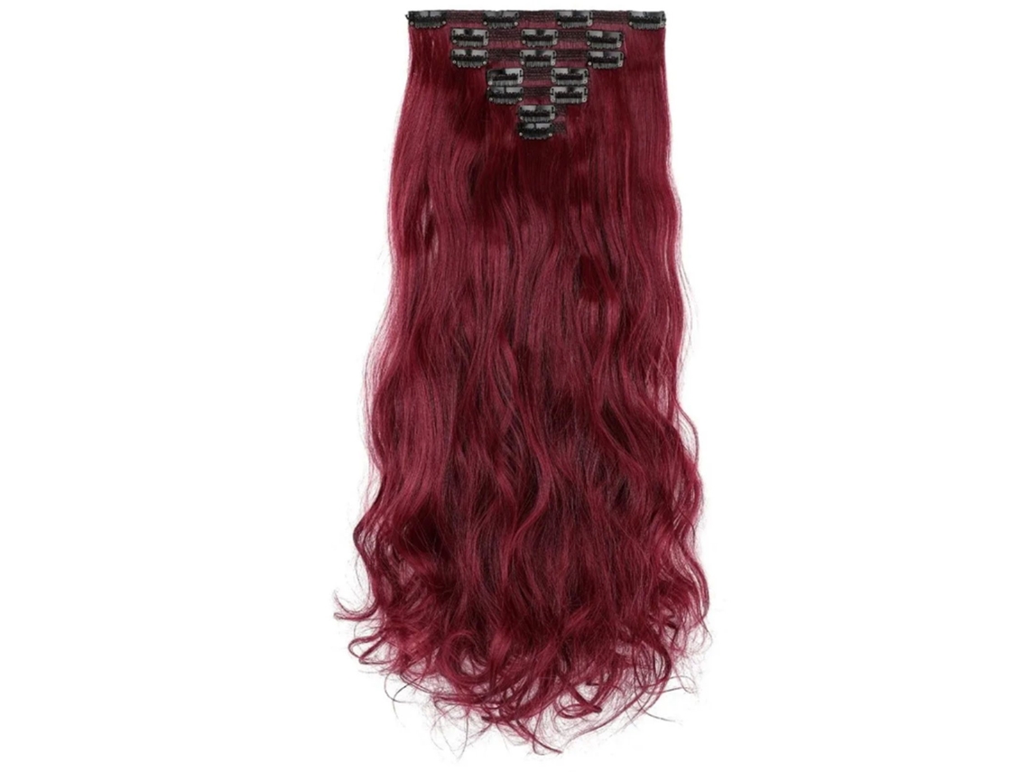 Peça De Extensão De Cabelo Curva Longa Alta Temperatura