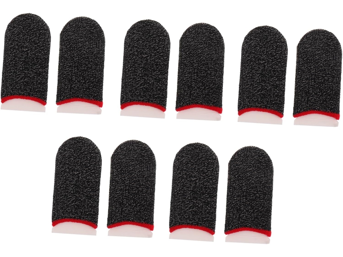 Labrimp Pacote Com 5 Pares De Dedeiras Fibra Prateada Para Telas Sensíveis Ao Toque, Antiderrapantes E Resistentes Ao