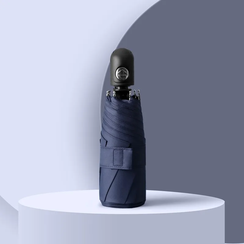 Guarda chuva Compacto MDUG azul 8k automático, Vinil, Proteção Solar e UV