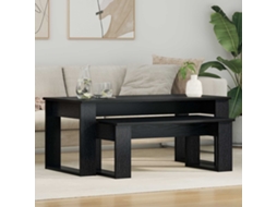 Vidaxl Conjunto De Mesas De Café 2 Unid. Carvalho Preto