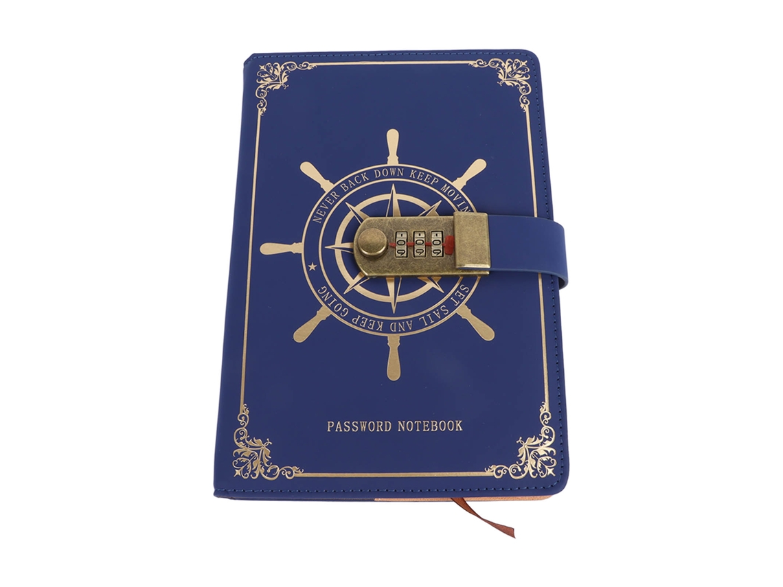 Diário com Cadeado, Caderno de Viagem Vintage Tamanho A5 com Capa em Couro Pu para Anotações Pessoais Seguras BRILVIBERA