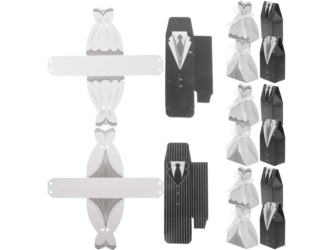 100 Caixas De Doces Em Formato Vestido E Smoking, Ideais Para Lembrancinhas De Casamento E Presentes Convidados Em