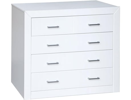 Cómoda Lacado Série Kalpe Medidas Alturaxlarguraxprofundidade MOBLIT Madeira de Pinho Maciça MDF Branco (80x95x40)