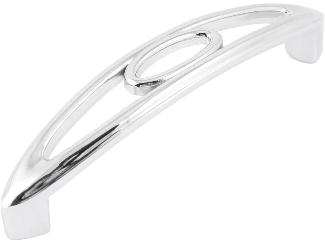 Puxador Metálico Prateado de 11 Cm Comprimento para Porta Quarto, Guarda roupa Ou Armário CHABERLU